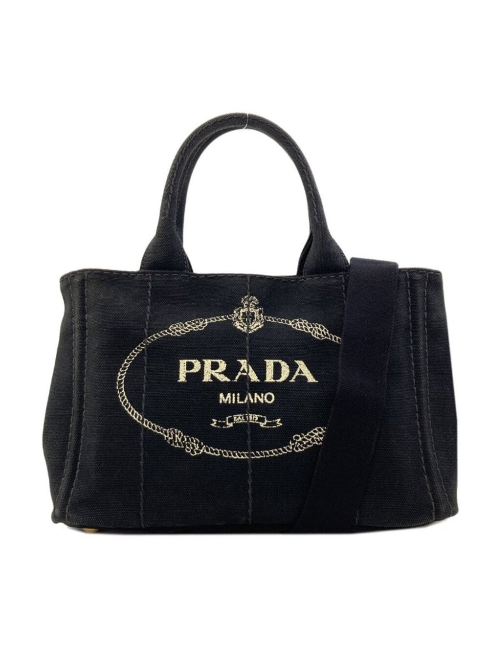 Prada Canapa Mini 2-Way Handbag Canvas
